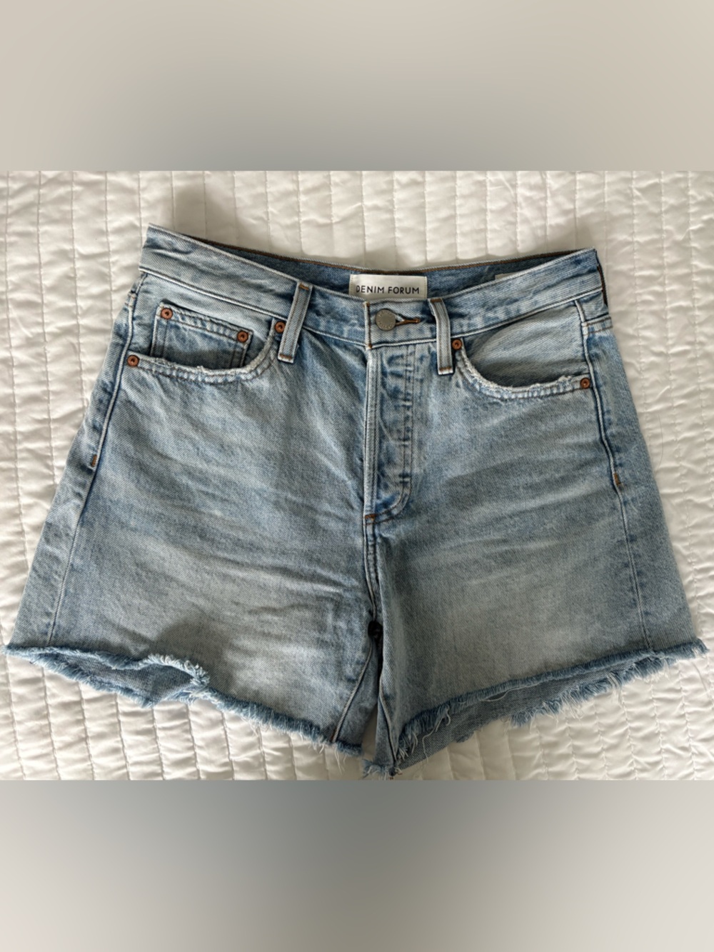 Denim Forum The Ex-Boyfriend Midi Denim Shorts